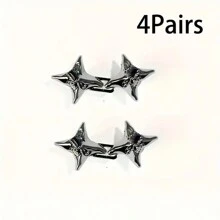 2/4 Stücke einstellbarer Taillenmieder, nahtlose Raffvorrichtung für Skinny Jeans, abnehmbarer Stern-Strass-Jeansschnallenbesatz, Metall-Taillengürtel-Raffsieb, geeignet für Hosen und Röcke - Silber/Schwarz