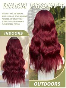 Set de 4 piezas de extensiones de cabello color vino tinto de 22 pulgadas, resistentes al calor, de fibra sintética de onda natural de agua, para mujeres y niñas, para uso diario y fiestas