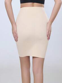 High Waisted Seamless Bodycon Slip Skirt, Thin Waist Cincher, Breathable Shapewear For Women, Slimming Body Sculpting Skirt