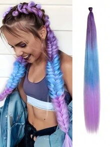 Synthetic Giant Braided Hair Ombre Color Big Braid One-Piece Diy26-Inch Extended Giant Gradient Big Braid High-Temperature Heat-Resistant Fiber Braid Is Suitable For Halloween, Christmas, Parties, New Year, Role-Playing. - Multicolor - View 18