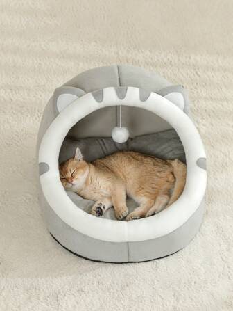 1 pieza Cama/casa suave y linda para gato, cesta de dormir para gato cómoda y transpirable, apta para gatos pequeños, medianos y grandes, para usar todo el año