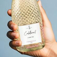 Personalized Waterproof Clear Wine Bottle Stickers For Weddings, Anniversaries, And Special Occasions-Custom Vinyl Label For Prosecco, Champagne, And Spirits-, And Easy To Apply-Premium Quality