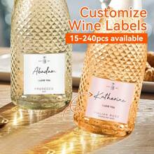 Personalized Waterproof Clear Wine Bottle Stickers For Weddings, Anniversaries, And Special Occasions-Custom Vinyl Label For Prosecco, Champagne, And Spirits-, And Easy To Apply-Premium Quality