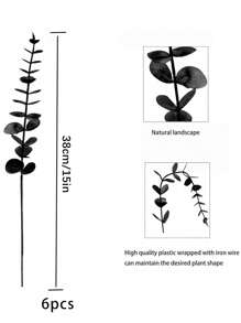 6 件装长茎人造黑玫瑰花，适合居家、婚礼、派对、万圣节、哥特式户外装饰 - 彩色 - 查看 5