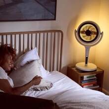 Lume Remote Control Fan LED Backlight Timer Ultra Quiet 3D Oscillating Air Circulator Converts Pedestal Desk Fan 3 Modes 12 Speeds 1.5m Cable - StoneWhite1 - View 8