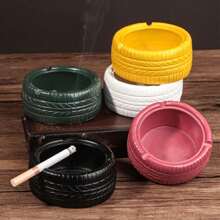 1pc Random Modern Minimalist Creative Resin Tire Ashtray Decor, Suitable For Bar, Living Room, Office Desk Use