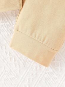 2 件套幼儿男童斋月印花短袖 T 恤和裤子套装，休闲时尚春夏 - 黑色 - 查看 7