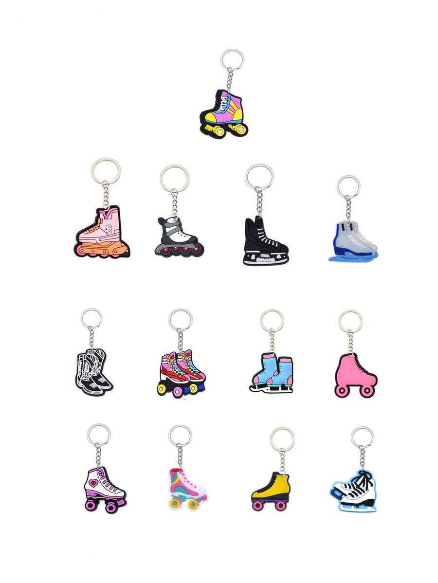 6pcs Roller Skate Keychain Skating Party Favors Roller Skating Party Supplies For 80s 90s Roller Skating Themed Party Hip Hop Disco Birthday Party Decorations Gifts Color Randomen - Multicolor - View 1