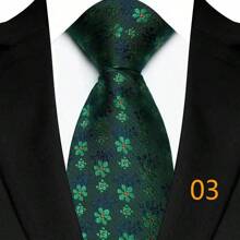 GOADAFOO Corbata de lujo de 8 cm para hombre, con rayas verdes, floral sólido, corbata de cuello tejida jacquard para hombre, novio, negocios, boda, fiesta