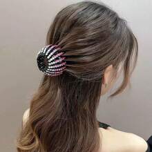 12 Stück/Set, modischer Strass 18-Zahn Bienenwaben Haarklammer, dehnbare Donut-Dutt-Maker Clips für Hochsteckfrisuren, elegantes & minimalistisches Design, Set in mehreren Farben, Haarstyling-Werkzeuge, Haarpflegeprodukte und Accessoires für Friseur-Salon, Reisekoffer-Grundausstattung