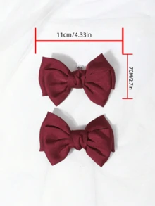 2件装可拆卸DIY鞋饰，双层涤纶蝴蝶结花朵装饰，优雅时尚的鞋夹，适用于高跟鞋、浅口鞋、正装鞋，酒红色、黑色、棕色 - 酒紅色 - 查看 6