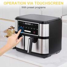 4L 6L Dual Baskets Air Fryer Compact Oven 8-In-1 Oil- Double Zone Cooking Timer Temperature Control Nonstick 2600W - 4L+6L - View 5