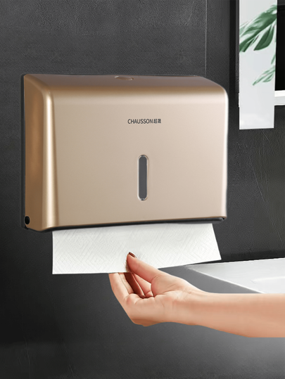 1 pieza Caja de pañuelos de plástico ABS de alta capacidad que puede contener talla grande de 200 hojas de pañuelos, con accesorios de perforación/instalación sin taladro, disponible en varios colores para baño, dispensador de pañuelos a prueba de agua montado en la pared para decoración del hogar, organizador de baño, decoración de otoño, de vuelta a la escuela