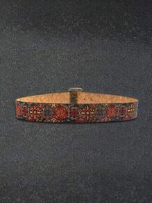 XXL, 2 chiếc/Bộ thắt lưng phong cách Bohemian cỡ lớn, khóa cài cổ điển họa tiết hoa ngẫu nhiên, thắt lưng có thể điều chỉnh, thích hợp cho trang phục, đám cưới, bãi biển, lễ hội âm nhạc mùa thu, mùa thu, Halloween - Thắt lưng in kết hợp 2 chiếc - Xem 8