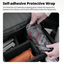 1 pièce Tissu pliable adhésif magique de 45 cm / 17,7 pouces avec 100 autocollants d'appareil photo. Doublure de sac pour caméra micro-simple, iPad, appareil photo reflex