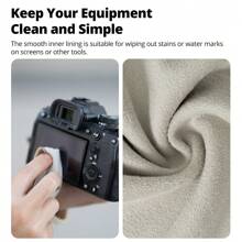 1 pièce Tissu pliable adhésif magique de 45 cm / 17,7 pouces avec 100 autocollants d'appareil photo. Doublure de sac pour caméra micro-simple, iPad, appareil photo reflex