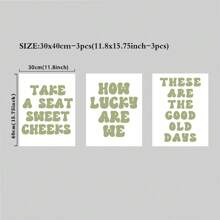 Take A Seat Sweet Cheeks 鼠尾草绿色印刷品、有趣的浴室墙壁艺术海报、我们有多幸运墙壁艺术印刷品、鼠尾草绿色复古美学海报、这些都是美好的旧时光鼠尾草绿色墙壁艺术印刷品、复古美学海报、可爱的家居装饰、无框架