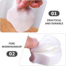 75片/150片/300片/450片/600片/900片/1200片装卸妆棉，加厚圆形珍珠质地，不含酒精，温和去角质，适用于面部和眼部卸妆 - 白色 - 查看 5