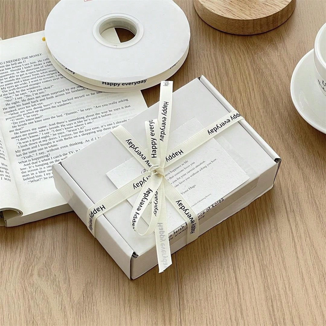 Fabric English Text Ribbon, Simple Gift Packaging Rope, Korean Style ...