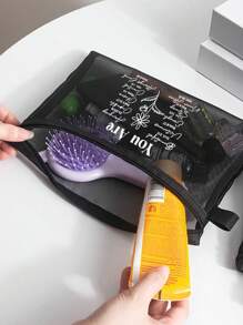 Torba na kosmetyki You Are' Letter Pattern, torba podróżna do przechowywania kosmetyków, torba podręczna, kosmetyczka, odpowiednia do prezentów rodzinnych, dobry prezent dla rodziny, prezent urodzinowy, prezent rocznicowy