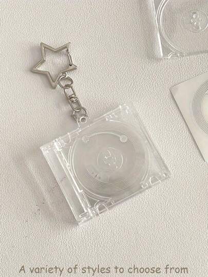 1pc Mini CD Box Album Record Pendant Keychain,Diy Acrylic Keychains, Fan-Supported Made Peripheral Commemorative Album Mini Pendants,Birthday Party Gifts