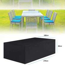 Housse Salon de Jardin Différentes Tailles Protection Bache Table de Jardin Mobilier Extérieur Imperméable Coupe-Vent Anti-UV Résistant Au Froid Housse de Meuble Tissu Oxford Noir 152*104*71