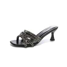 Women's Elegantly Luxurious Crystal Decor High Heels, Casual Everyday Wear For Summer Stylish Sandals Summer Sandals For Women - Black - View 2