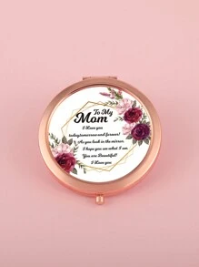 1 مرآة مكياج مزدوجة الوجه باللون الوردي الذهبي، بقطر تقريبي 7 سم، مصنوعة من مواد معدنية فاخرة، مزينة بتصميم دائري وأنماط زهرية أنيقة، تفاصيل فاخرة، وميزة التكبير. مثالية لعيد الأم، أعياد الميلاد، المناسبات، الجمع بين العملية والجمال، مما يجعلها هدية مرآة مكياج محمولة مفكرة