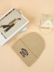 1 件男士字母刺绣波西米亚风派对休闲可爱 Y2K 腈纶针织帽，适合日常佩戴 - 彩色 - 查看 12