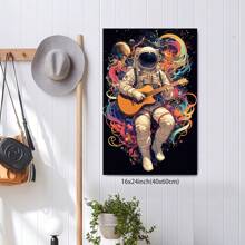 Astronaut Playing Guitar Canvas Painting - Creative Space Art For Bars, Arcades, Bedrooms, Living Rooms, Dining Rooms, Studies, Offices, And Home Decor,Perfect Gift For Boys Or Girls - Unframed - View 4