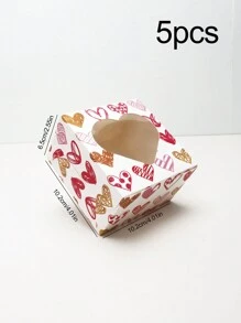 5pcs/10pcs Heart-Shaped Baking Boxes With Window, Suitable For Cakes, Cookies, Sweets, Chocolates, Strawberries, Pies, Doughnuts, Muffins, Cupcakes, Valentine's Day - Paper - View 17
