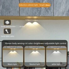 20cm/30cm/40cm/50cm LED Cabinet Light With Motion Sensor And 3-Color Adjustable Light Strip, Suitable For Cabinets, Shoe Racks, Entryways, Essential For Kitchen, Bedroom, Wardrobe And Home - Multicolor - View 13