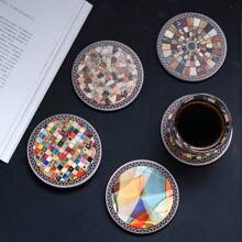 Ceramic Coaster Anti-Slip Heat Insulation Absorbent Soft Cork Ceramic Mosaic Tea Cup Mat