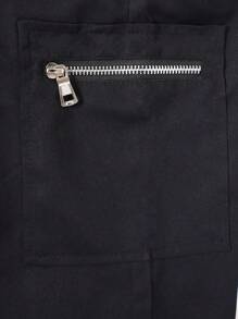 1pc Girls/Teenagers Casual Loose Straight Leg Cargo Pants With Pockets, Suitable For Indoor/Outdoor Activities, Spring/Summer/Autumn/Winter - Black - View 7