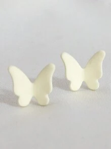 A Pair Of Simple Mini Cute Candy-Colored Butterfly Dripping Oil Small Stud Earrings For Children And Babies, Suitable For Daily Wear - Butterfly - View 4
