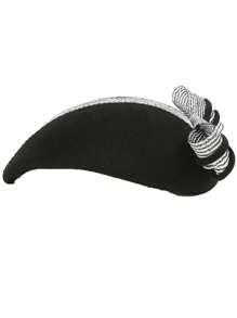 HIMESPORT Women's Bow Fascinators Hats Vintage Elegant Wool Felt Black Pillbox Hat For Women Ladies Tea Party Dress Winter Church Beret Hats - Black - View 6