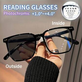 cabecade New Fashion Color Changing Reading Glasses For Men & Women, Stylish Outdoor Readers, Optical Power 0 To +4.0