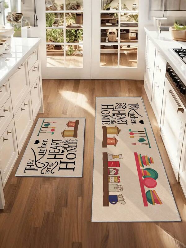 1 peça de tapete de cozinha com estampa de letras retrô Camel, antiderrapante e resistente a manchas, adequado para decoração de ambientes, sala de estar, banheiro, tapete de quarto, capacho, tapete de área e carpete externo, feito de material de fibra de poliéster, fácil de limpar e lavável à máquina, adequado para todas as estações e feriados.