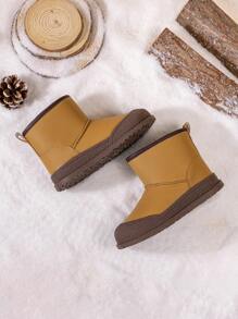 Cute Baby Girls Winter Warm Flat Ankle Boots, Casual Outdoor Children Booties - Brown - View 4