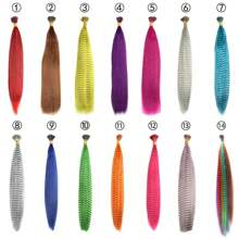 Feather Hair 16 Inches 50strands/Pack Colored Hair Colorful Hair Feathers For Women - Orange - View 5