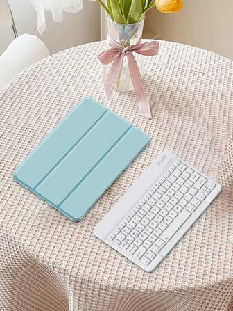 蓝色保护壳带键盘套装适用于 iPad 第 10 代、iPad (A16) 11 英寸第 11 代 2025、iPad Air4/5 10.9 英寸、保护壳适用于三星 Galaxy Tab A8 10.5 英寸 2022、S7/S8 11 英寸、保护壳带内置笔槽、四角防摔