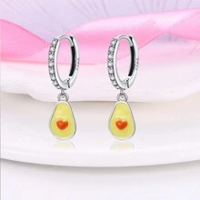 1 Pair Feather Snowflake Heart-Shaped Flowers Hoop Earrings For Women Fashion Earrings Jewelry Gifts For Women Girls