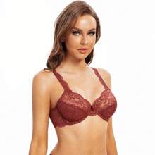 MELENECA MELENECA Women's Full Coverage No Padding Plus Size Lace Underwire Bra