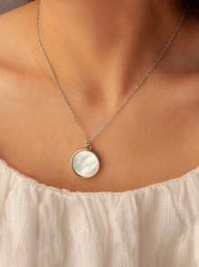 Customized Text And Image Necklace, Personalised Double-Sided Conch Locket Necklace, Gift For Mom, Friends, Classmates, Thanksgiving, Valentine's Day, Birthday, Graduation