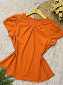 Women Blouses - Orange - View 2