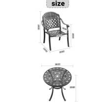 MoolSun Outdoor Furniture 5-Piece Set, Cast Aluminum, Terrace Furniture, Nylon Anti Slip Foot Pads, Wear-Resistant, Anti Slip, Noise Reducing, With Black Frame And Randomly Colored Seat Cushions.