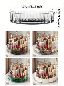 1pc Cosmetics Storage Tray, Rotating Seasoning Rack Holder, Spice Rack Organizer, Desktop Storage Box, Kitchen Utensils, Apartment Essentials, College Dorm Essentials, Back To School, Kitchen Stuff, Home Storage Ttems,Home Decoration,Boho Vibes,For Holiday Beach, Bathroom Collection, Bedroom Collection, Large Capacity - Multicolor - View 5