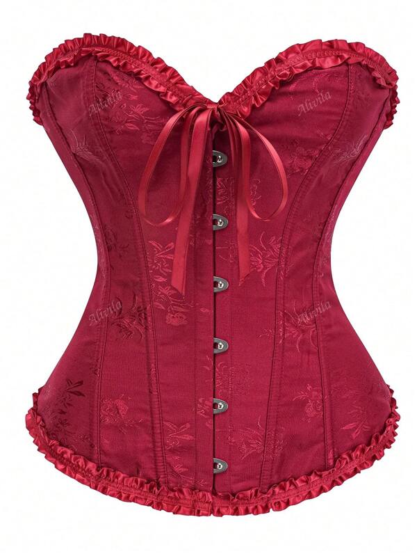 Top de camisola con corsé con corbata en la espalda de jacquard para mujer, color amarillo mantequilla - Adecuado para fiesta de Año Nuevo, Día de San Valentín, fiesta o graduación
