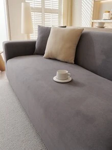 1pc Autumn/Winter Plush Thick Suede-Like Elastic Waterproof Sofa Slipcover, Fabric Anti-Slip Full-Wrapped Sofa Cushion Cover, Machine Washable Dust-Proof Sofa Protector Blanket, Suitable For Bedroom, Office, Living Room