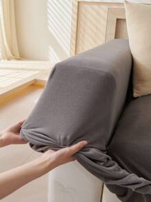 1pc Autumn/Winter Plush Thick Suede-Like Elastic Waterproof Sofa Slipcover, Fabric Anti-Slip Full-Wrapped Sofa Cushion Cover, Machine Washable Dust-Proof Sofa Protector Blanket, Suitable For Bedroom, Office, Living Room